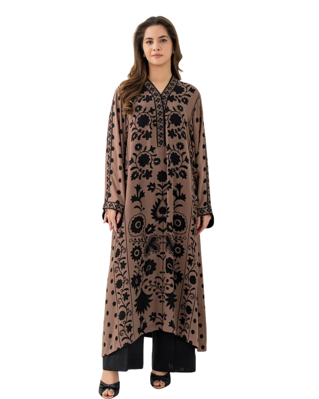 Z20 – Stitched 2 Piece Printed Long Lawn Suit | Zlothes Fashion