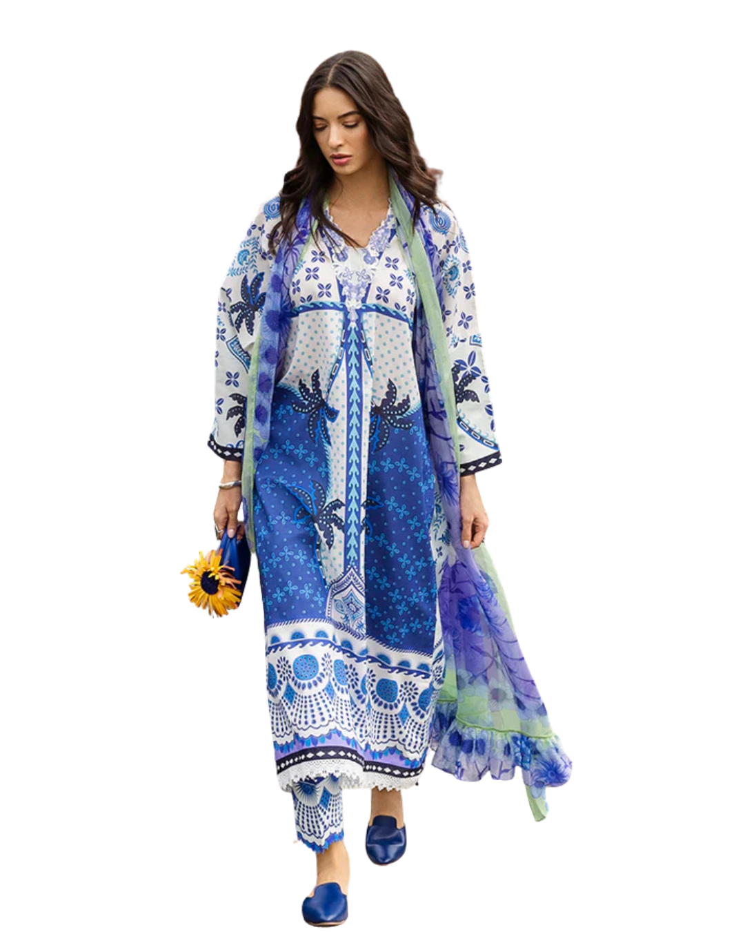 Z21 – Stitched 2 Piece Printed Long Lawn Suit