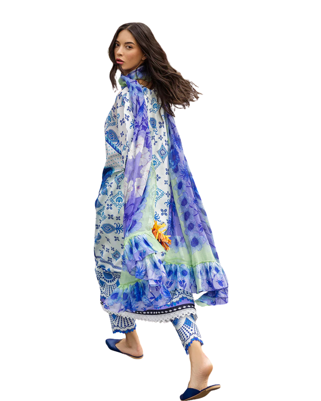 Z21 – Stitched 2 Piece Printed Long Lawn Suit