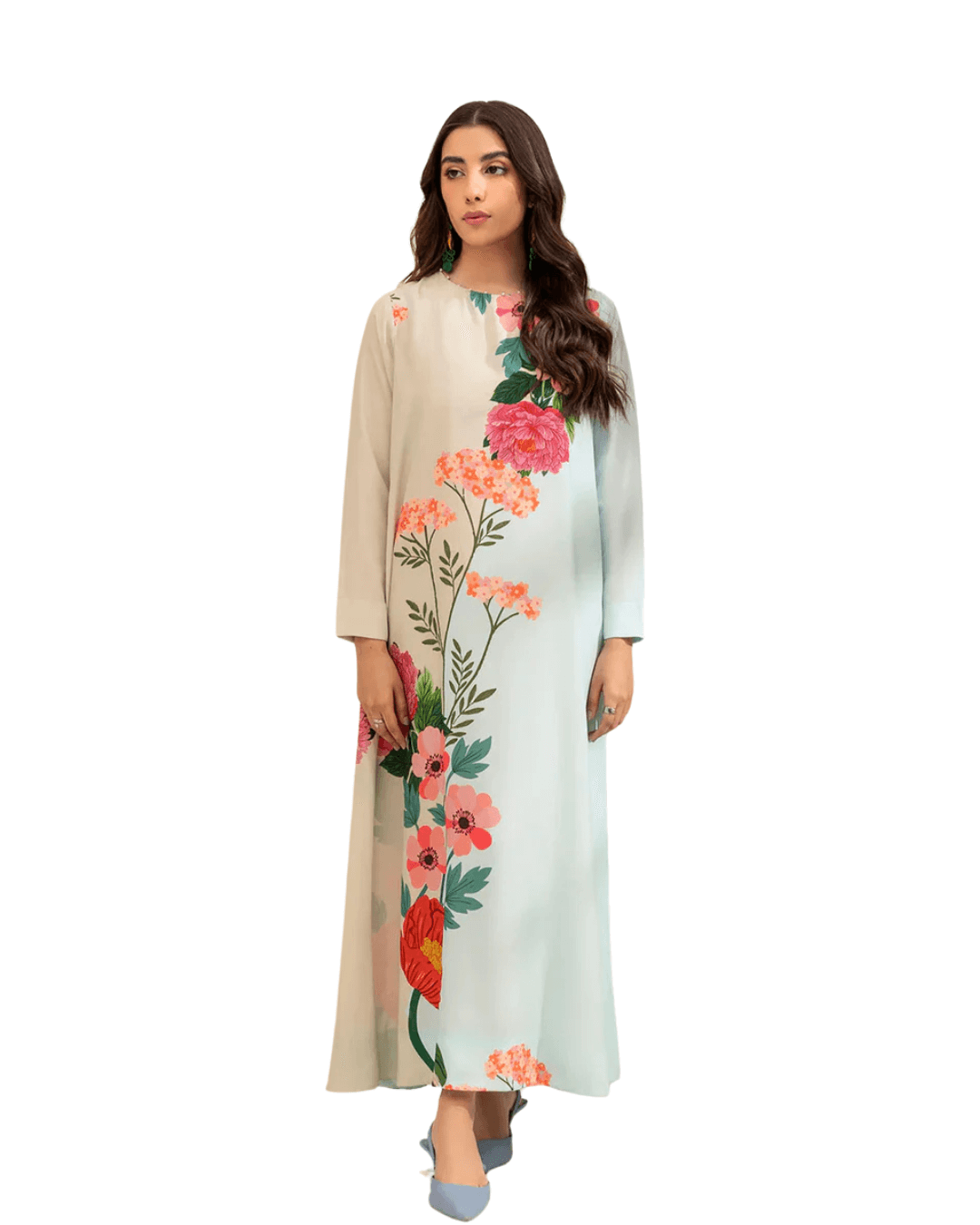 Z26 – Stitched 2 Piece Printed Long Lawn Suit | Zlothes Fashion