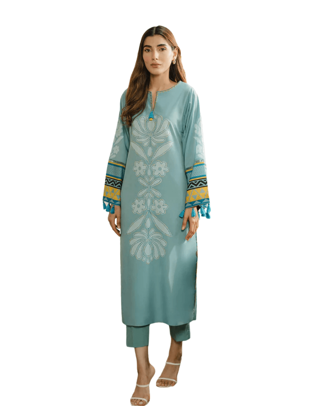 Z27 – Stitched 2 Piece Printed Long Lawn Suit | Zlothes Fashion