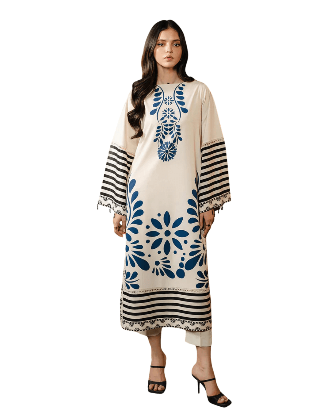Z28 - Stitched 2 Piece Printed Long Lawn Suit | Zlothes Fashion