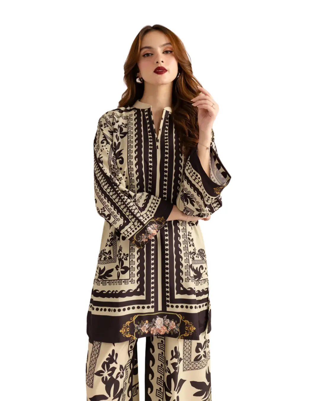 Z02 - Stitched 2 Piece Printed Lawn Co-ord Set