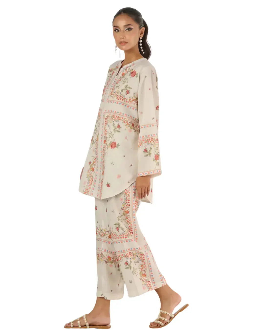 Women's Fashion Printed Lawn Co-ord Set - Z15