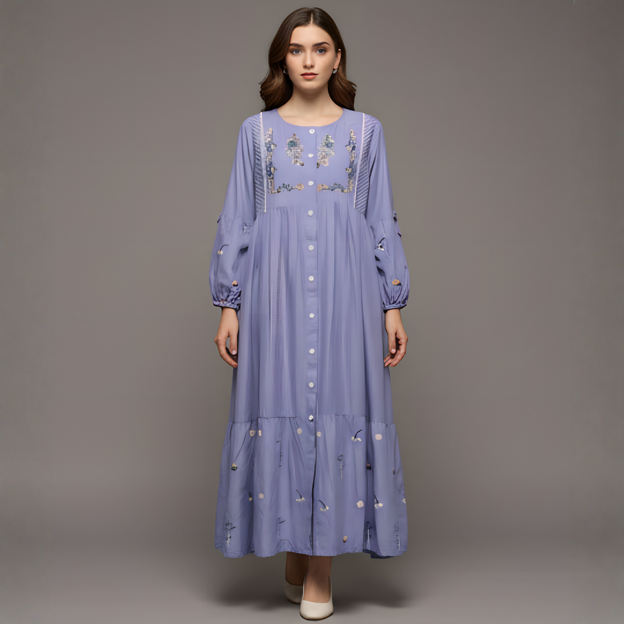 Lavender Dream Embroidered Maxi Dress