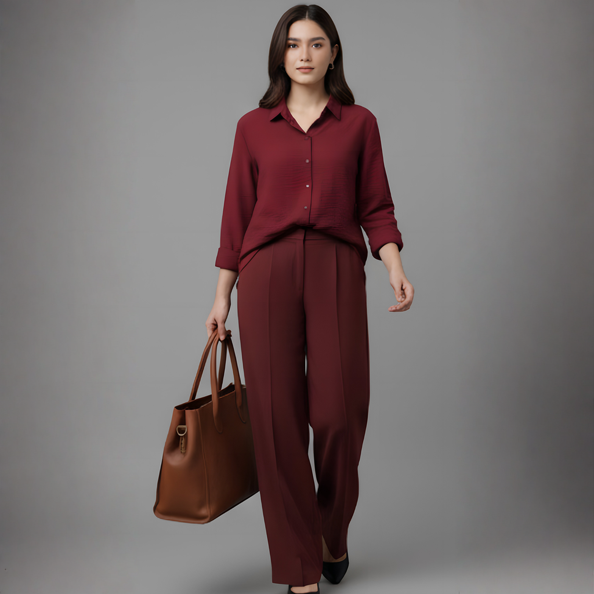 Maroon Luxe Co-Ord Set