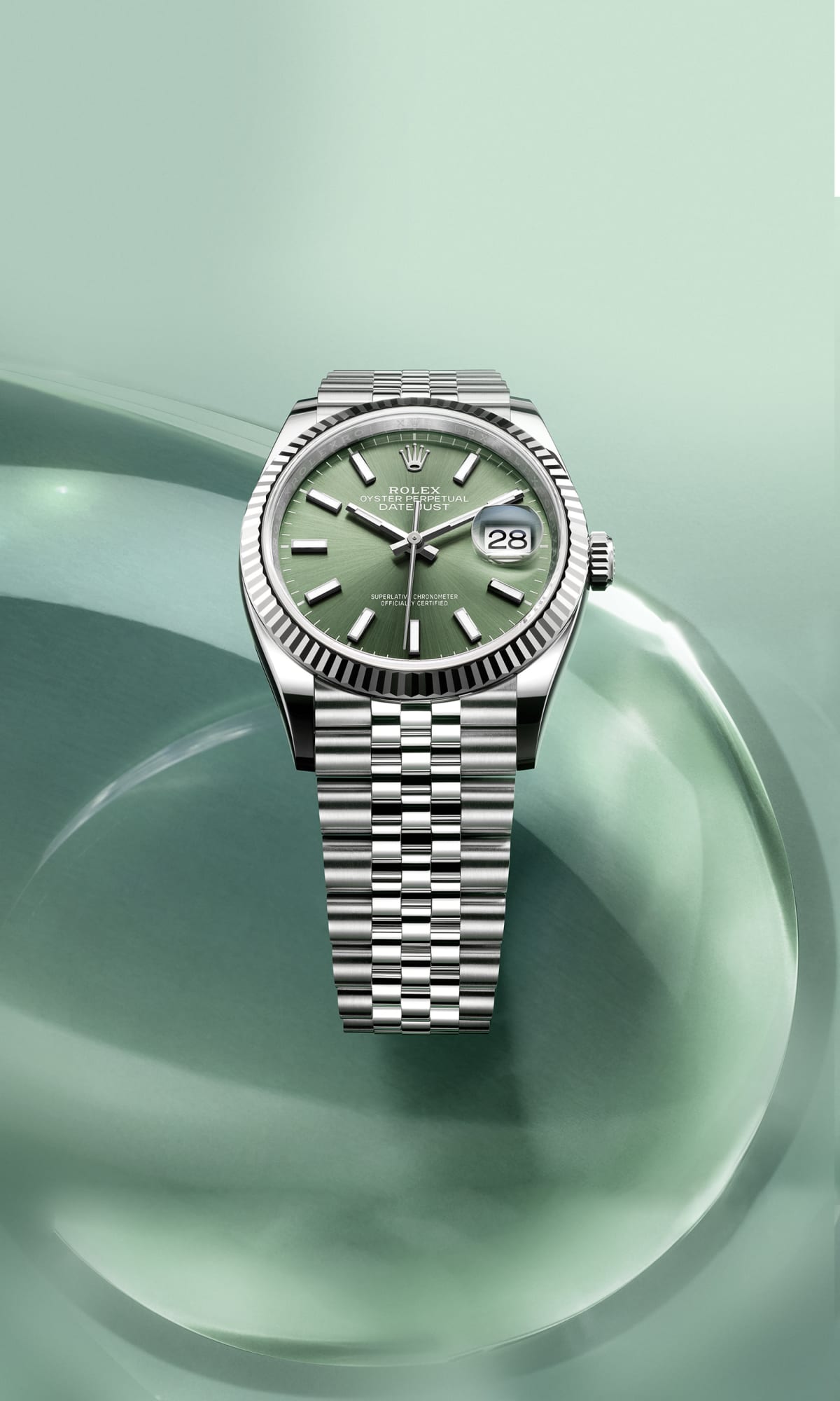 Date-just 41  Green Mint Dial