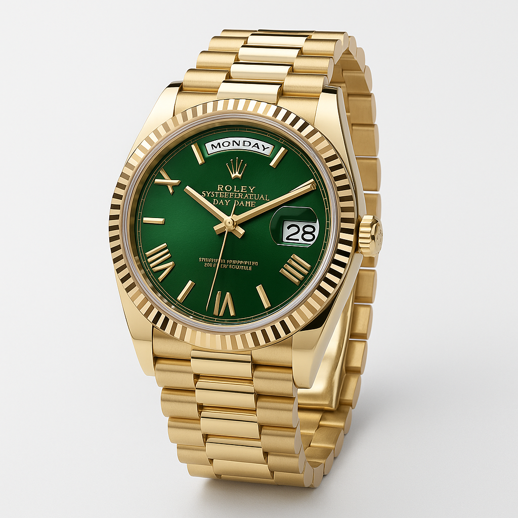 Rolex Day-Date 40  Yellow Gold with Green Dial