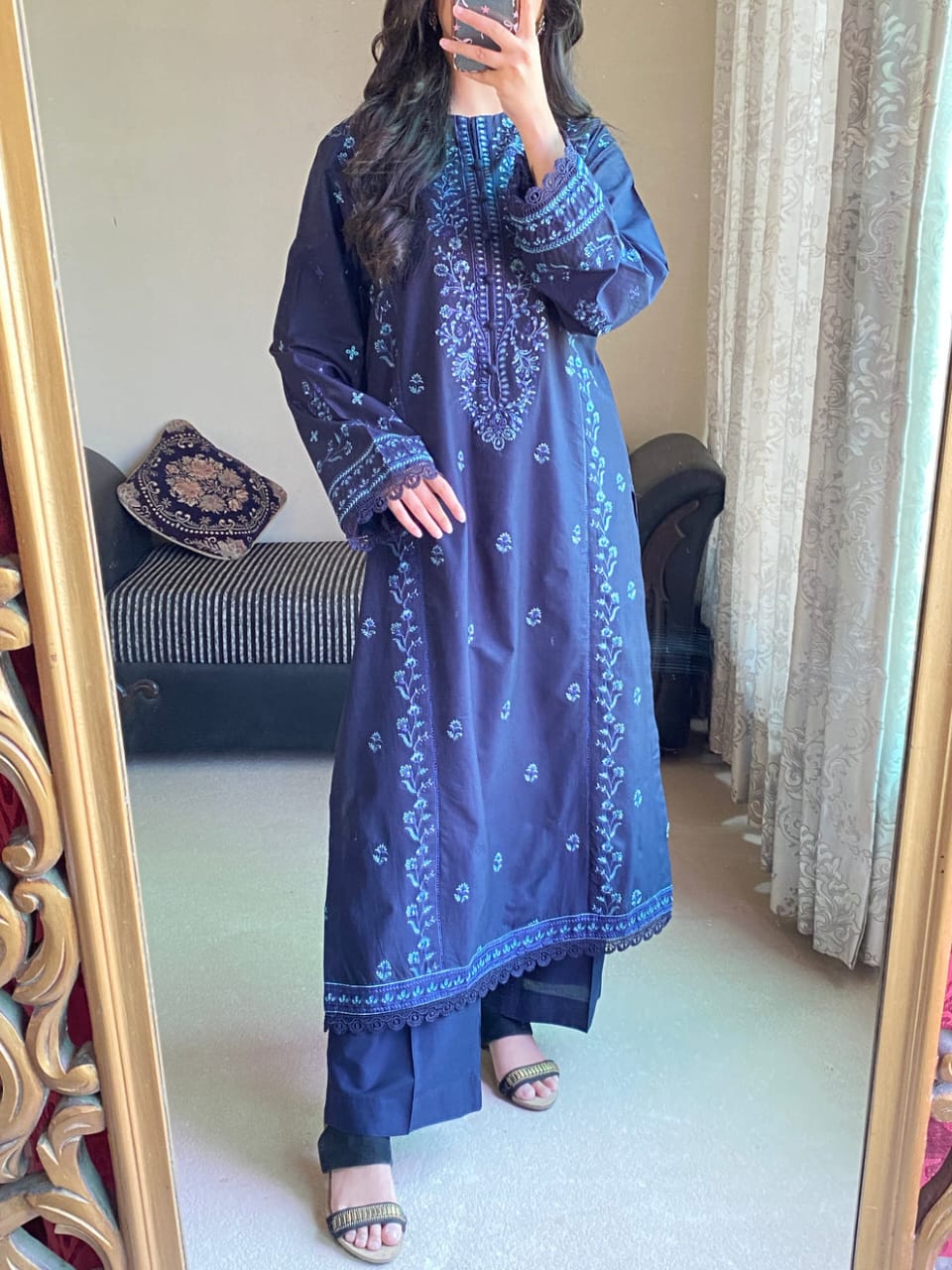 WN FASHION ZIMAL BLUE LAWN 2PC