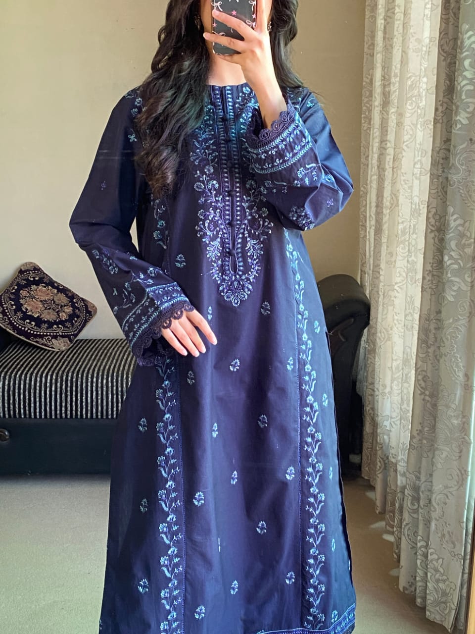 WN FASHION ZIMAL BLUE LAWN 2PC