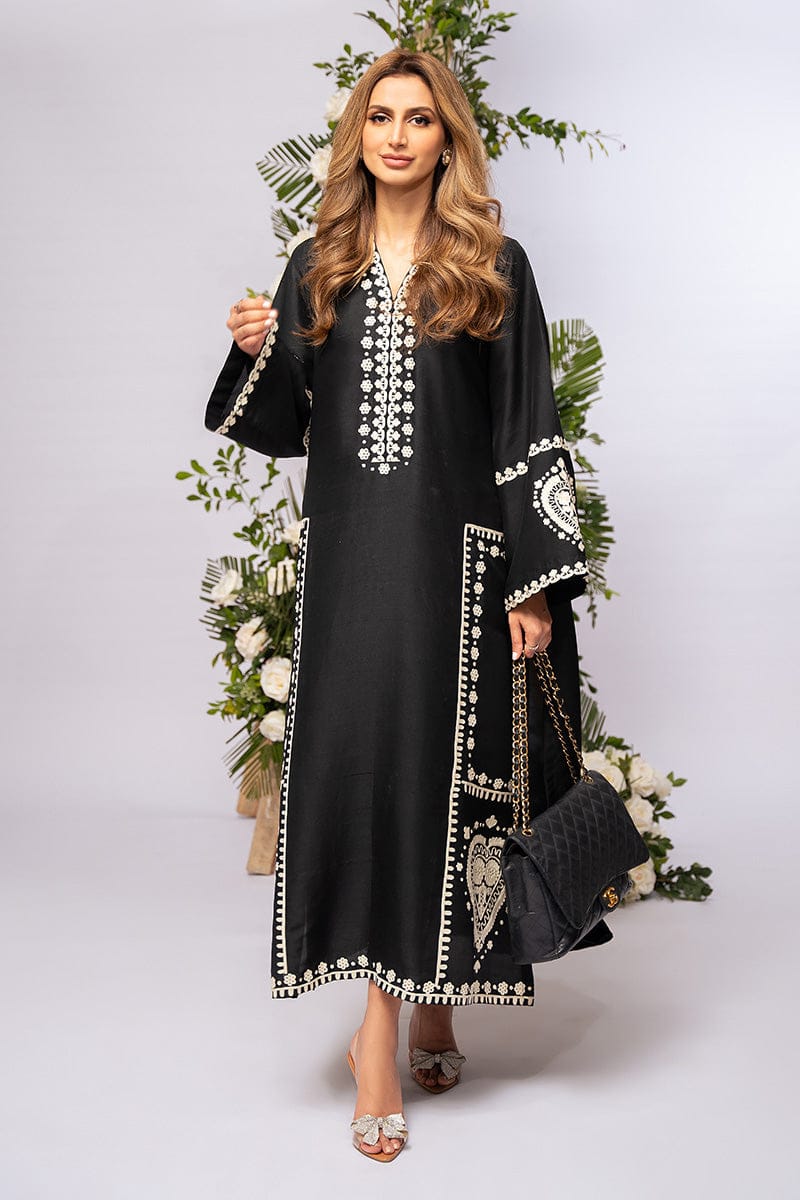 WN FASHION BLACK SPARKLE EMBROIDERY 2PC